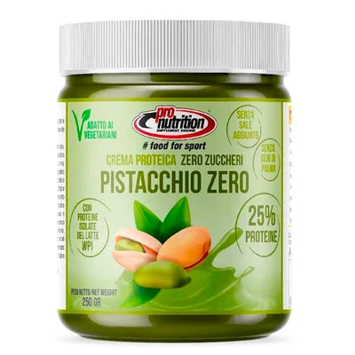 Vasetto di crema proteica dal peso di 250 g. Gusto pistacchio