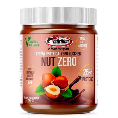 Vasetto di crema proteica al gusto nocciola. Peso 350 gr