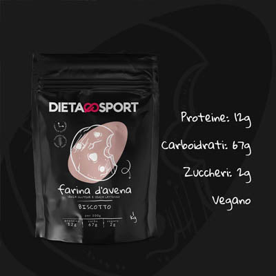 Confezione da 1kg della farina d'avena dietaesport: gusto biscotto