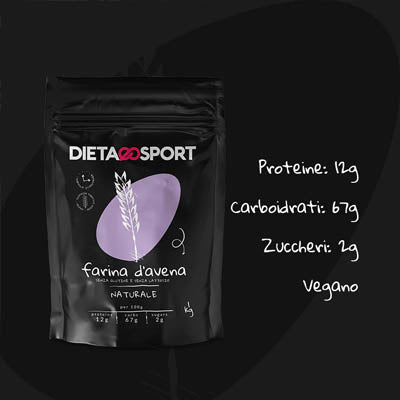 Confezione da 1kg della farina d'avena dietaesport: gusto naturale