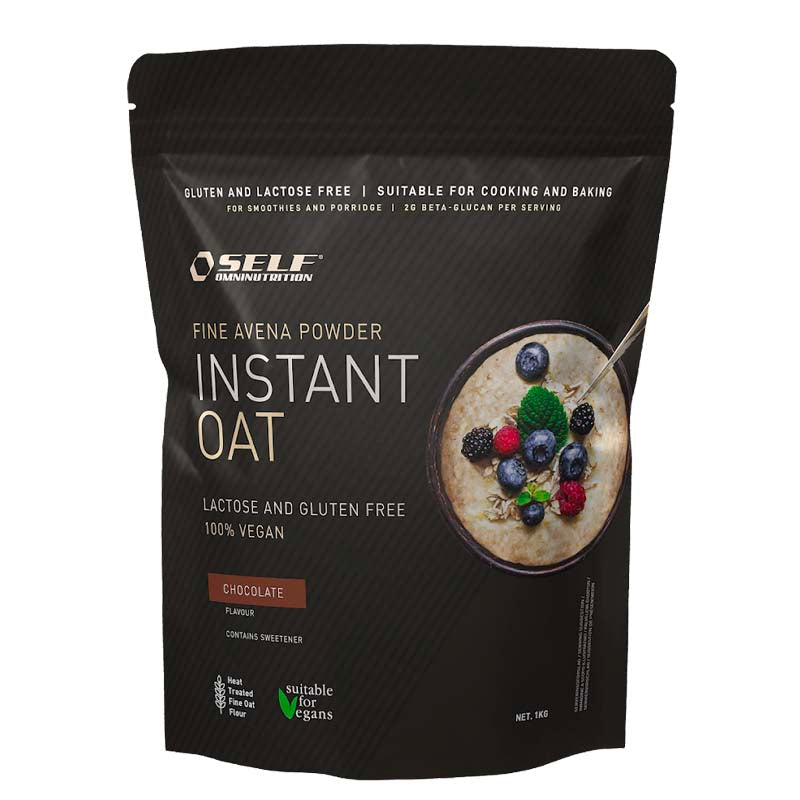 Confezione di farina d'avena aromatizzata al cioccolato 100% vegano