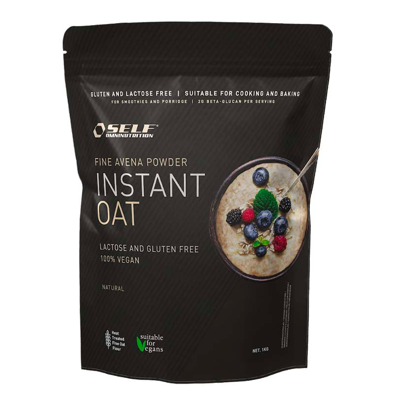 Confezione di farina d'avena aromatizzata al gusto naturale 100% vegano