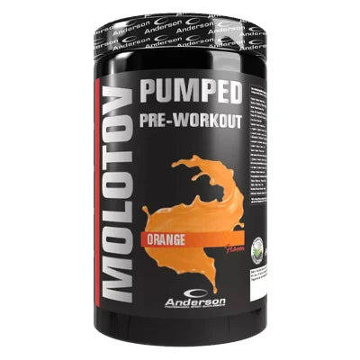 Barattolo da 600g contenente il pre-workout Molotov all'arancia