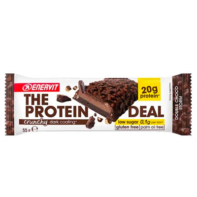 Deliziosa barretta proteica della enervit: gusto doppio cioccolato