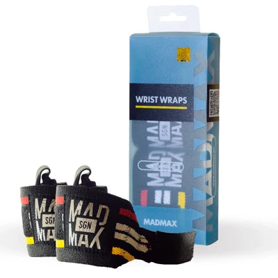 WRIST WRAPS 18" (46 cm) Nero/Righe Rosso Giallo Bianco in vendita su dietaesport.com