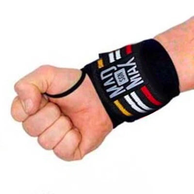 WRIST WRAPS 18" (46 cm) Nero/Righe Rosso Giallo Bianco in vendita su dietaesport.com