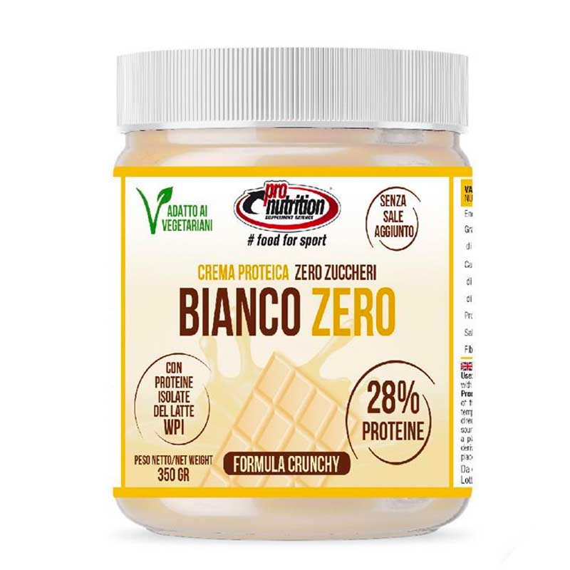 Vasetto di crema proteica al gusto bianco zero. Peso 350 gr