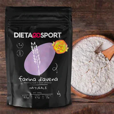 Confezione da 1kg della farina d'avena dietaesport: gusto naturale